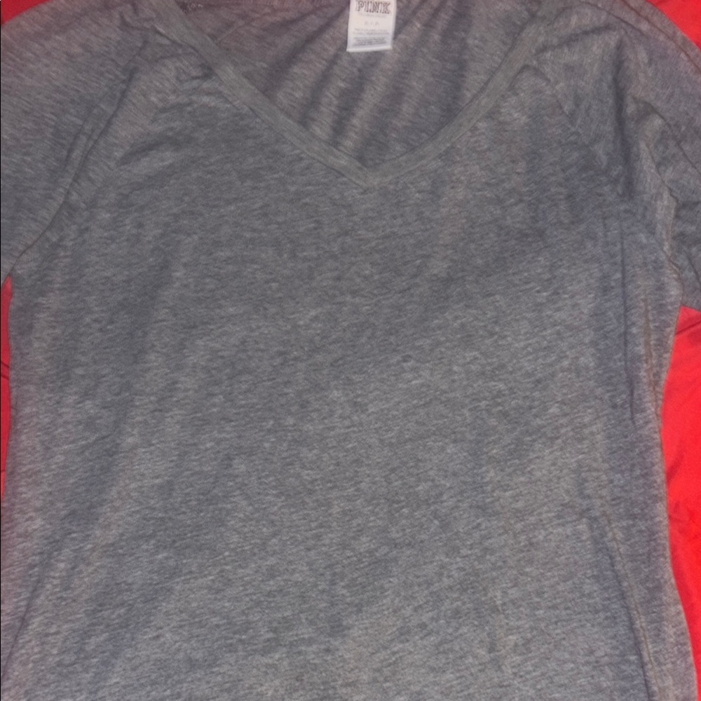 PINK Victoria's Secret Gray Long Sleeve Tee